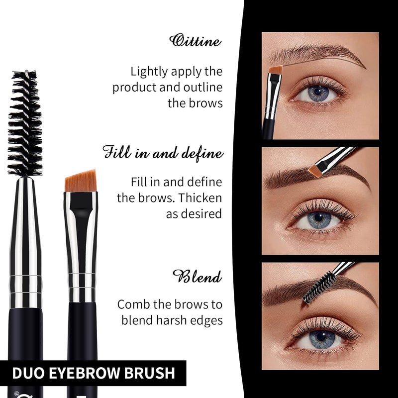 MSQ Eyebrow Brush and Comb Eyelash Brush Eyelash Separator Eye Brow Comb & Spoolie Brush Professional Mascara Brushes Eyebrow Eyelash Grooming Brush Eye Makeup Tools Set (3 PCS) - Image 4